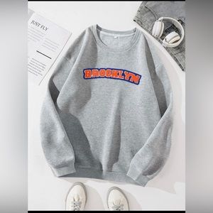 Solid thermal letter graphic sweatshirt